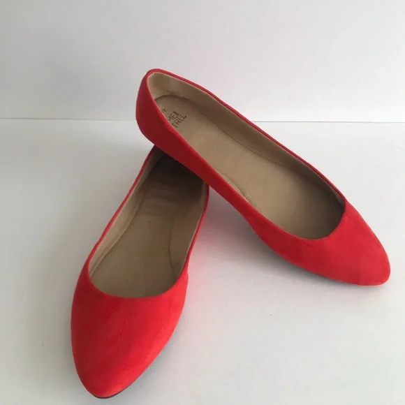 TIME & TRU Coral Ultra Suede Ballet Flats ~ Sz 9.5 - Picture 2 of 10